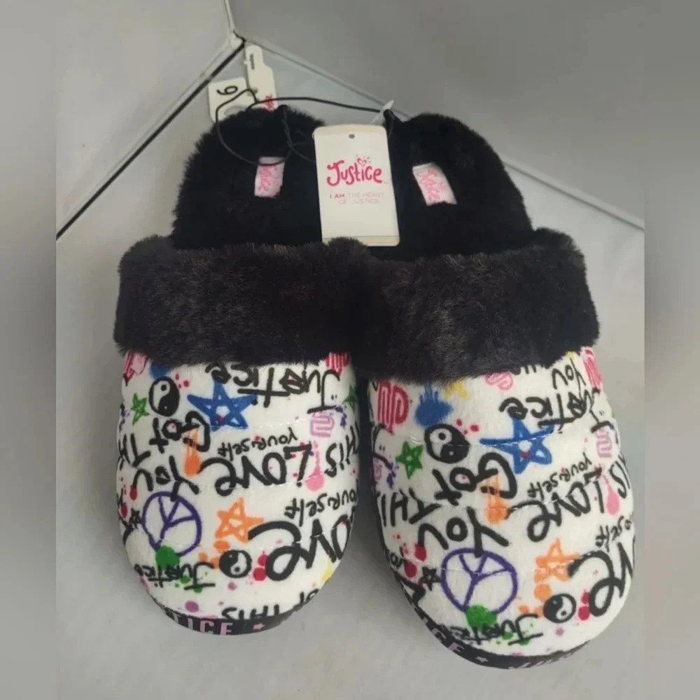 Justice Girls Slippers Foam Sole NWT